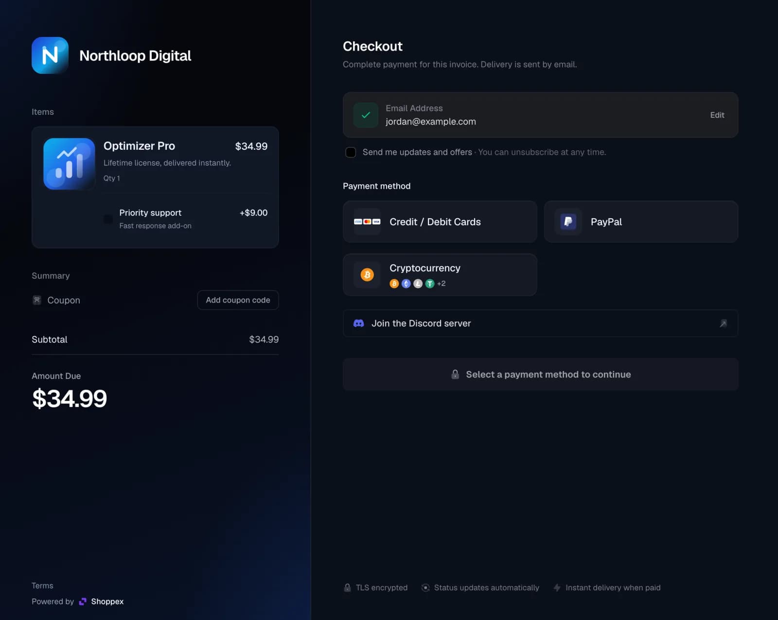 Checkout, themed by the seller