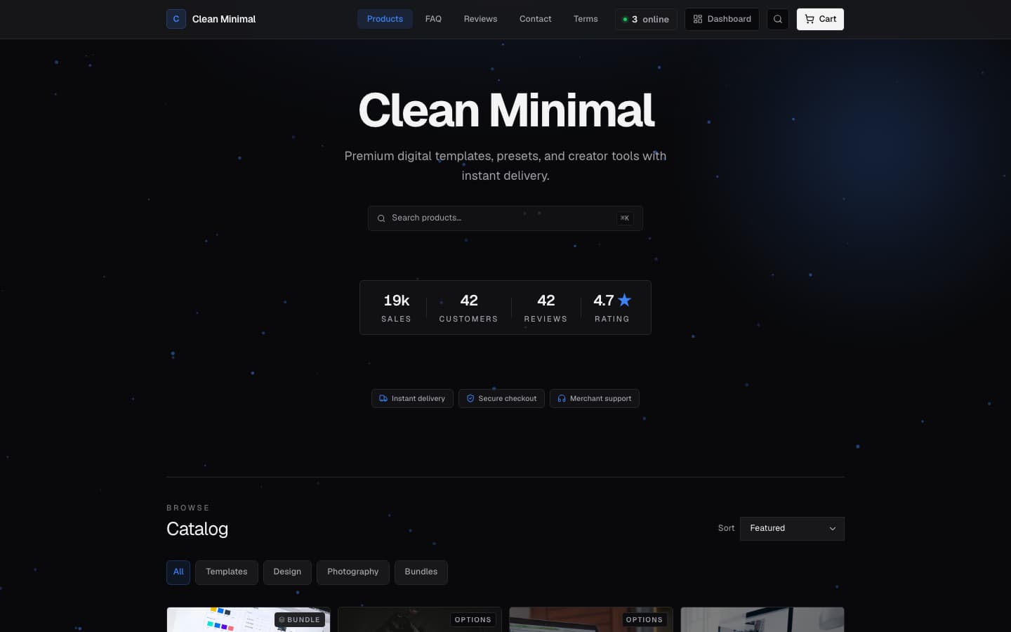 Clean Minimal, themed by the seller